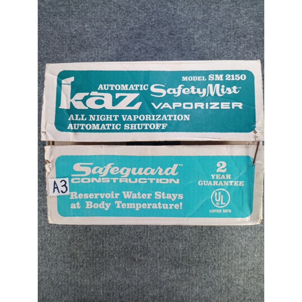 Vintage Kaz Safety Mist Vaporizer SM 2150 Aqua Turquoise Humidifier Original Box